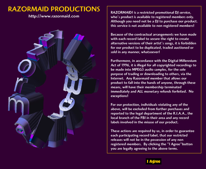 Razormaid! is a promotional service for disc jockeys only.